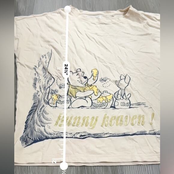 Uniqlo x Disney Cream Winnie-the-Pooh & Tigger Graphic Short Sleeve Top Sz M - Picture 8 of 8
